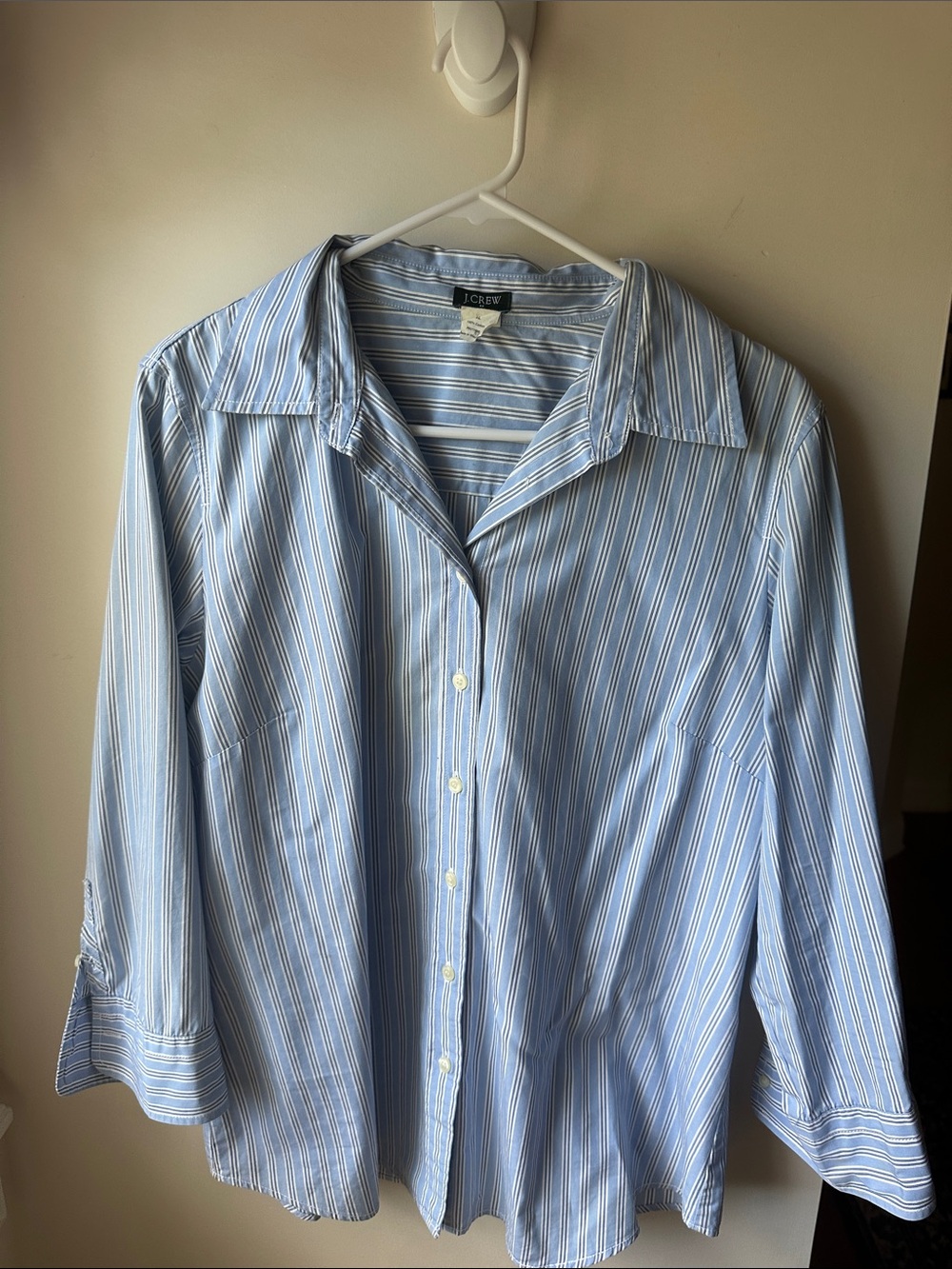 J. Crew Light Blue Stripe Women’s Button-Up Shirt